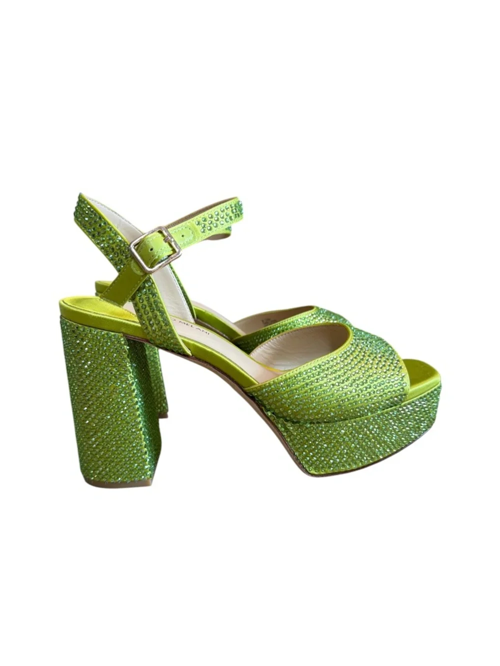 Antonio Melani Babs Lime Rhinestone Platform Heels NWOB 9.5